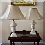 D02. Pair of marble lamps. 30”h - $$95 each 